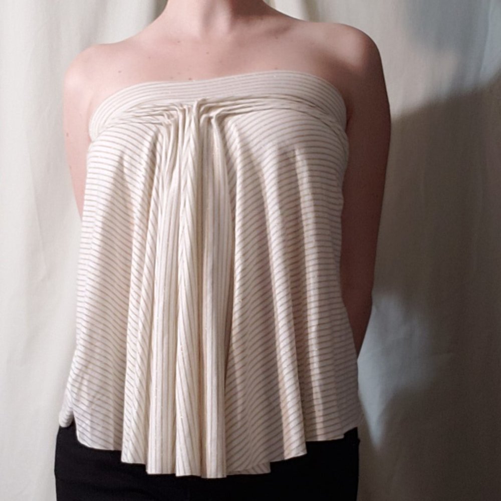 Sitka ivory pinstriped tube top